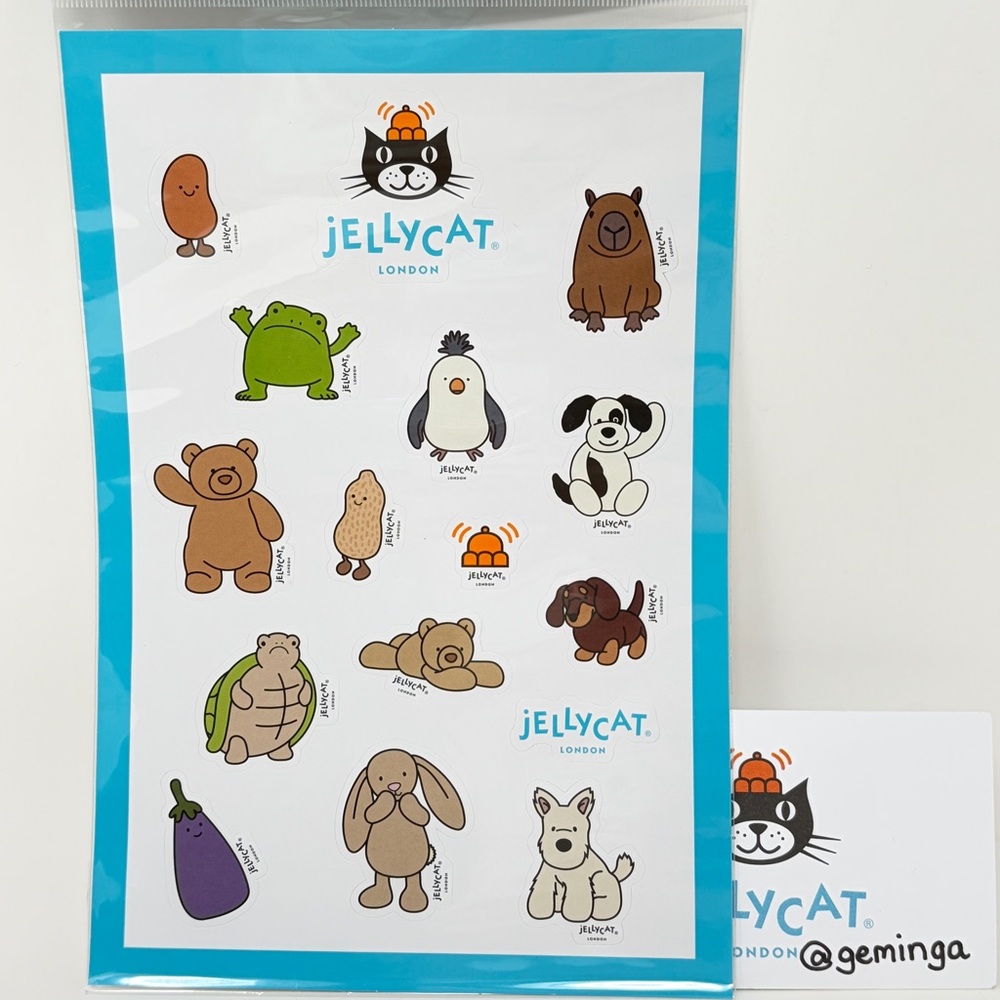 Jellycat Icons Multicolor Sheet of 16 Stickers, NWT - Picture 2 of 3